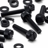 50x Black Nylon Slotted Knurled Thumbscrews M6 x 30 mm, Nuts & Washers