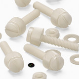 50x Natural Nylon Slotted Knurled Thumbscrews M4 x 20 mm, Nuts & Washers