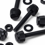 50x viti in nylon nero zigrinate a taglio M3 x 20 mm, dadi e rondelle
