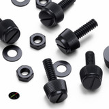 50x Black Nylon Slotted Knurled Thumbscrews M3 x 10 mm, Nuts & Washers