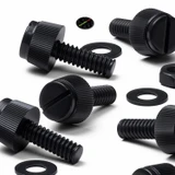 50x viti in nylon nero zigrinate a taglio M3 x 10 mm, dadi e rondelle