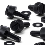 50x Black Nylon Slotted Knurled Thumbscrews M3 x 10 mm, Nuts & Washers