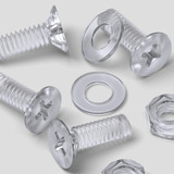 50x Clear Acrylic Countersunk Screws & Bolts M4 x 10 mm, Nuts & Washers