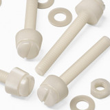 50x Natural Nylon Slotted Knurled Thumbscrews M4 x 30 mm, Nuts & Washers