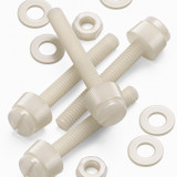 50x Natural Nylon Slotted Knurled Thumbscrews M4 x 30 mm, Nuts & Washers