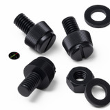 50x Black Nylon Slotted Knurled Thumbscrews M6 x 10 mm, Nuts & Washers
