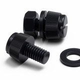 50x viti in nylon nero zigrinate a taglio M6 x 10 mm, dadi e rondelle