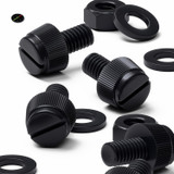 50x Black Nylon Slotted Knurled Thumbscrews M6 x 10 mm, Nuts & Washers