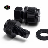 50x viti in nylon nero zigrinate a taglio M6 x 10 mm, dadi e rondelle