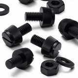 50x Black Nylon Slotted Knurled Thumbscrews M6 x 10 mm, Nuts & Washers