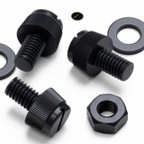 50x Black Nylon Slotted Knurled Thumbscrews M6 x 10 mm, Nuts & Washers