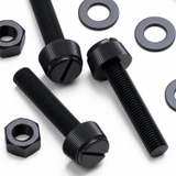 50x Black Nylon Slotted Knurled Thumbscrews M8 x 40 mm, Nuts & Washers