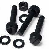 50x Black Nylon Slotted Knurled Thumbscrews M8 x 40 mm, Nuts & Washers