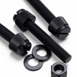 50x viti in nylon nero zigrinate a taglio M5 x 30 mm, dadi e rondelle