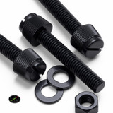 50x viti in nylon nero zigrinate a taglio M5 x 30 mm, dadi e rondelle