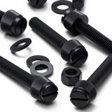 50x viti in nylon nero zigrinate a taglio M5 x 30 mm, dadi e rondelle