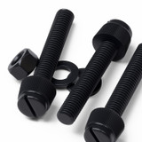 50x viti in nylon nero zigrinate a taglio M5 x 30 mm, dadi e rondelle