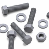 50x Grey PVC Hex Head Plastic Screws & Bolts M6 x 25 mm, Nuts & Washers