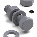 50x Grey PVC Hex Head Plastic Screws & Bolts M6 x 25 mm, Nuts & Washers
