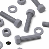 50x Grey PVC Hex Head Plastic Screws & Bolts M6 x 25 mm, Nuts & Washers