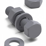50x Grey PVC Hex Head Plastic Screws & Bolts M6 x 25 mm, Nuts & Washers