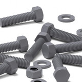 50x Grey PVC Hex Head Plastic Screws & Bolts M6 x 25 mm, Nuts & Washers
