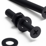 50x Black Nylon Countersunk Cross Screws & Bolts M3 x 20 mm, Nuts & Washers