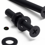 50x viti svasate a croce in nylon nero M3 x 20 mm, dadi/rondelle