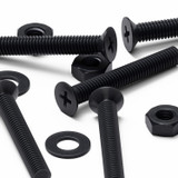 50x viti svasate a croce in nylon nero M3 x 20 mm, dadi/rondelle