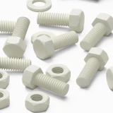 50x White PVC Hex Head Plastic Screws & Bolts M6 x 16 mm, Nuts & Washers