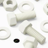 50x White PVC Hex Head Plastic Screws & Bolts M6 x 16 mm, Nuts & Washers