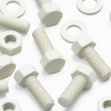 50x White PVC Hex Head Plastic Screws & Bolts M6 x 16 mm, Nuts & Washers