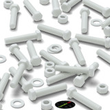 10x White POM Hex Head Plastic Screws & Bolts M12 x 60 mm, Nuts & Washers
