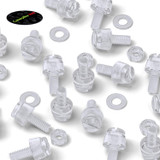50x Clear Acrylic Slotted Knurled Thumbscrews M4 x 10 mm, Nuts & Washers