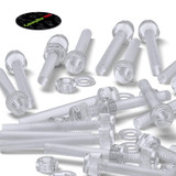50x viti acriliche trasparenti zigrinate a taglio M6 x 50mm dadi e rondelle