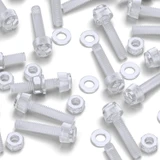 50x viti acriliche trasparenti zigrinate a taglio M6 x 30mm dadi e rondelle
