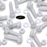 50x viti acriliche trasparenti zigrinate a taglio M6 x 30mm dadi e rondelle