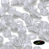 50x Clear Acrylic Slotted Knurled Thumbscrews M6 x 10 mm, Nuts & Washers