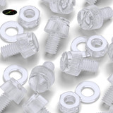 50x Clear Acrylic Slotted Knurled Thumbscrews M6 x 10 mm, Nuts & Washers