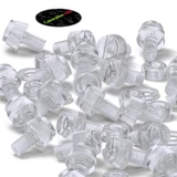 50x Clear Acrylic Slotted Knurled Thumbscrews M6 x 10 mm, Nuts & Washers