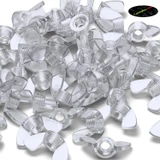 50x Clear Acrylic Plastic Butterfly Wing Nuts M5, Thumb Nuts
