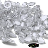 50x Clear Acrylic Plastic Butterfly Wing Nuts M5, Thumb Nuts