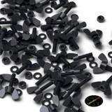 50x viti a farfalla in nylon nero M5 x 20 mm, dadi e rondelle