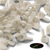 20x Natural Nylon Plastic Butterfly Wing Nuts M12, Thumb Nuts