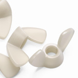 20x dadi a farfalla M12 in nylon naturale, a serraggio manuale
