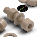 5x Natural PEEK Socket Head Screws & Bolts M5 x 20 mm, Nuts & Washers