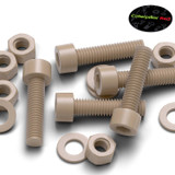5x Natural PEEK Socket Head Screws & Bolts M5 x 20 mm, Nuts & Washers