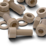5x Natural PEEK Socket Head Screws & Bolts M8 x 20 mm, Nuts & Washers