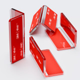 4x Angled L Brackets, 2.5 mm Clear Acrylic, Self-Adhesive, No Glue