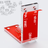 4x V4 5 mm Reinforced Brackets, Clear Acrylic + 40x M5 Bolts, Self-Adhesive